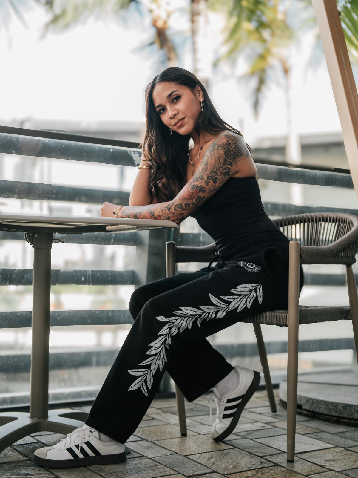 Maile Lei Acid Wash Sweat Pants